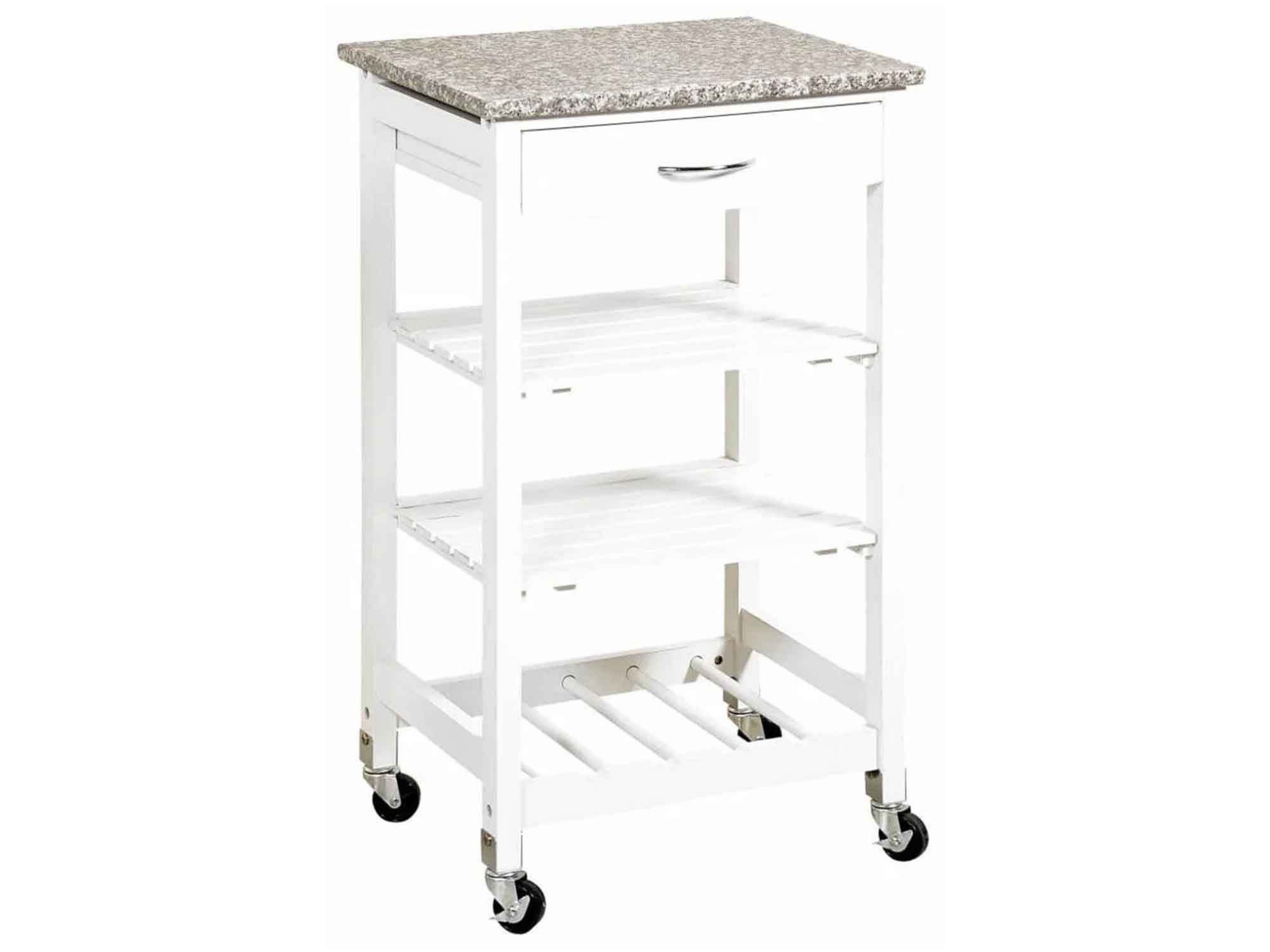 кухонная тележка kesper 25806 white/granite trolley